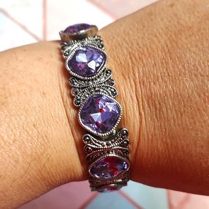Marcasite and purple stone bracelet